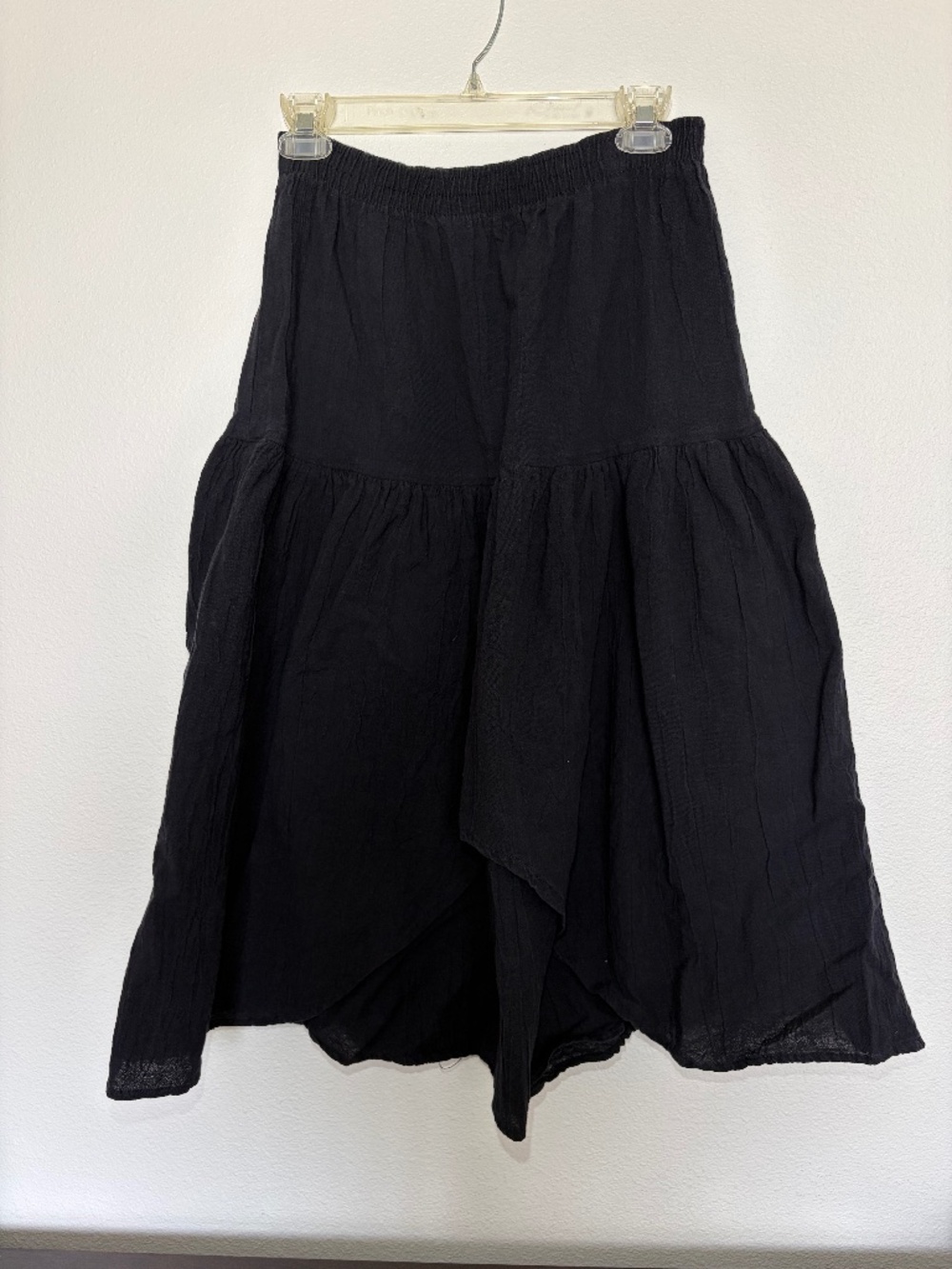 Vintage Produce Company Black Tiered Midi Skirt